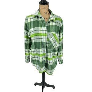 Aerie Green Plaid Button Down Shirt